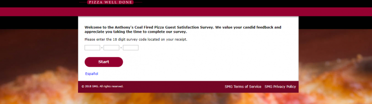 Anthony’s Coal Fired Pizza Survey