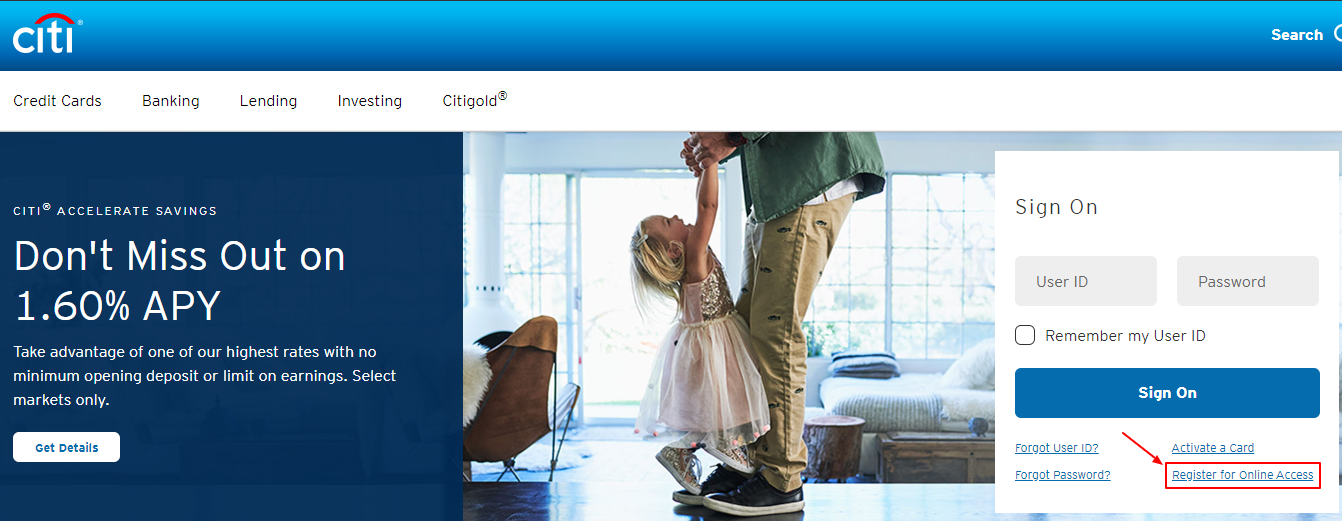 Citi credit card Register