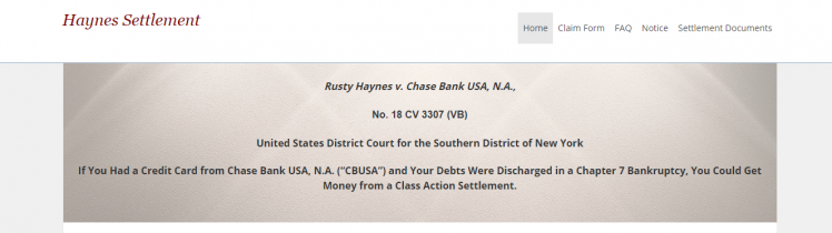 File Your Claim in the Matter of $11.5 Million Chase Bank Lawsuit