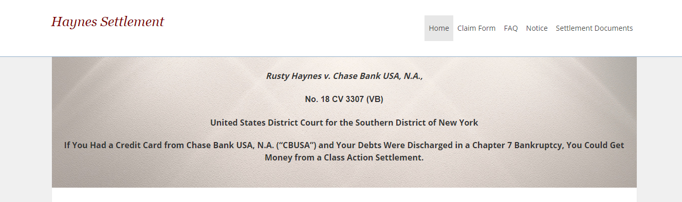 File Your Claim in the Matter of $11.5 Million Chase Bank Lawsuit