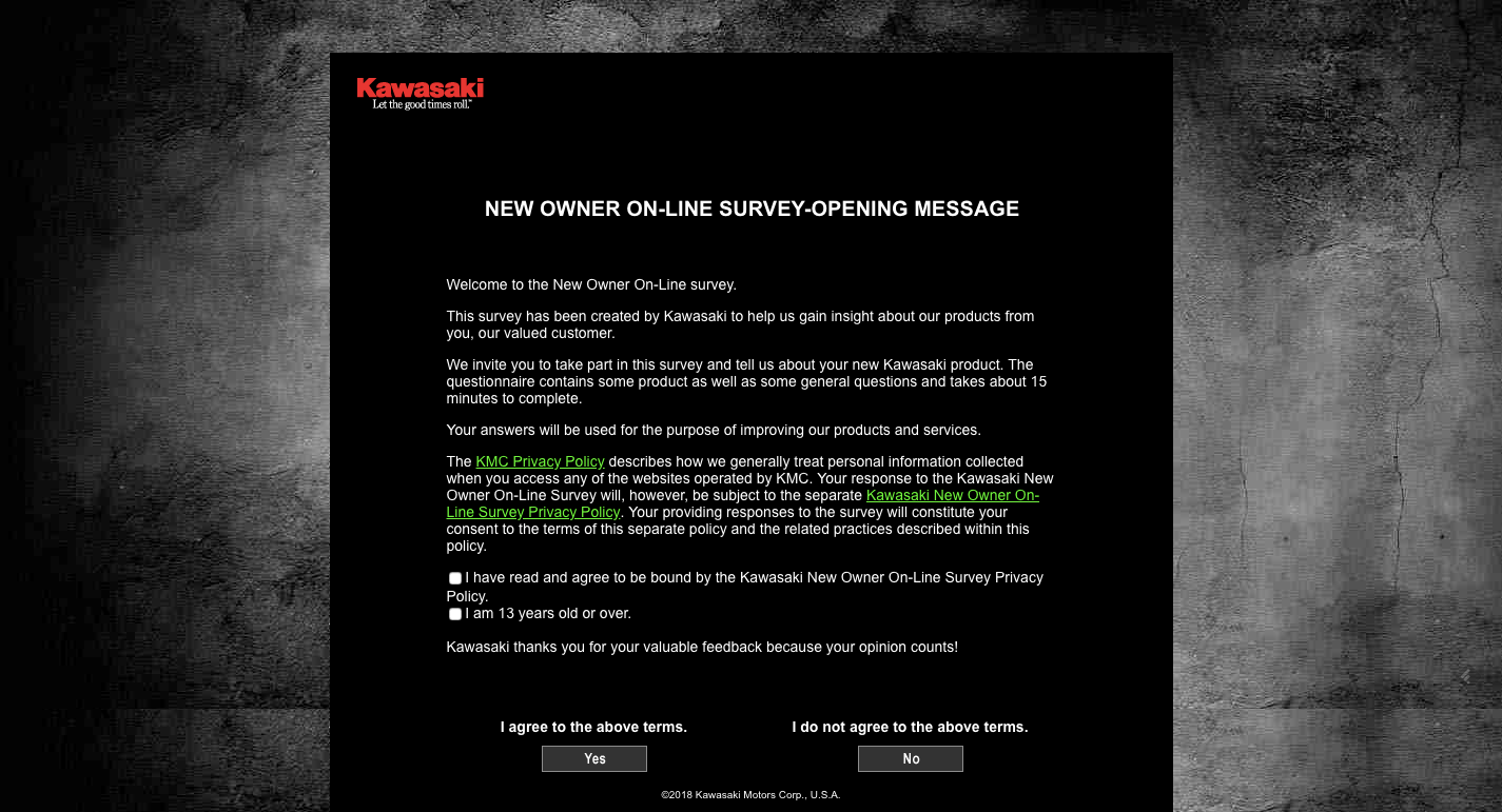 Kawasaki Owner’s Survey