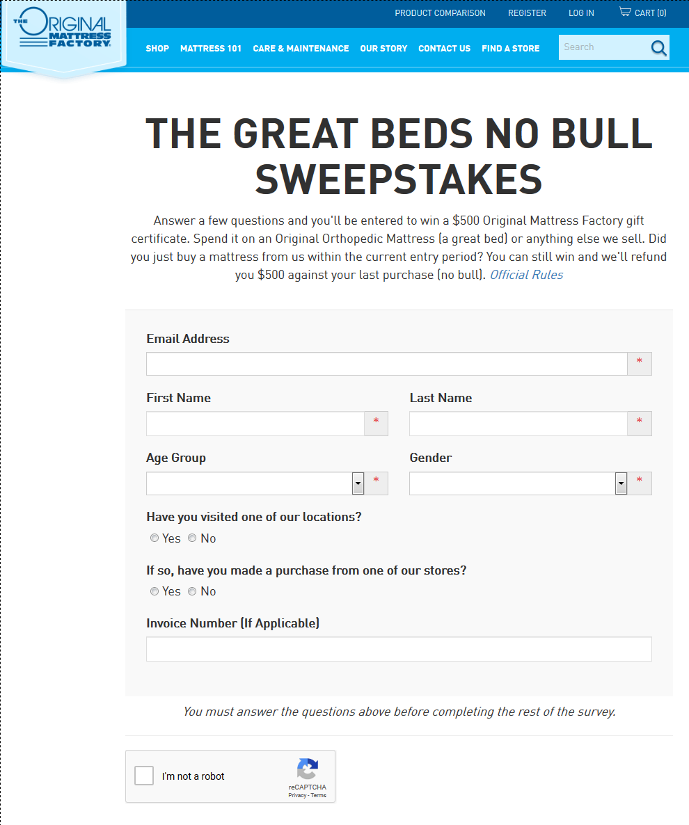 Original Mattress Factory Survey