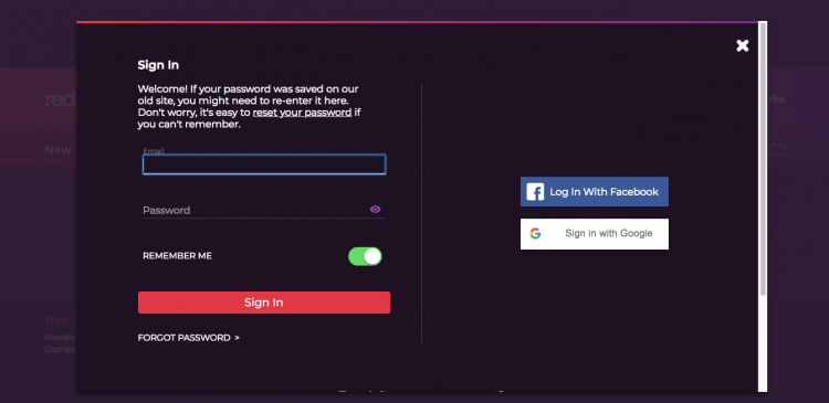 Redbox Registration on Roku