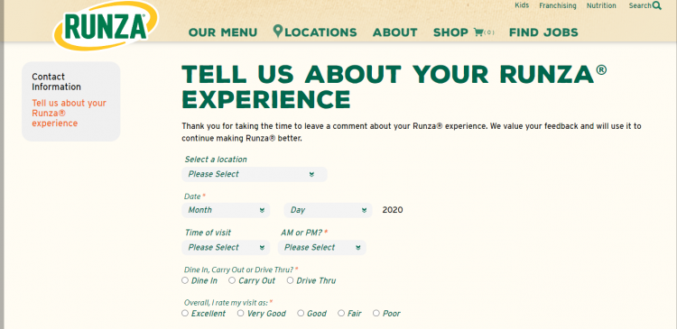 Runza Survey 2020