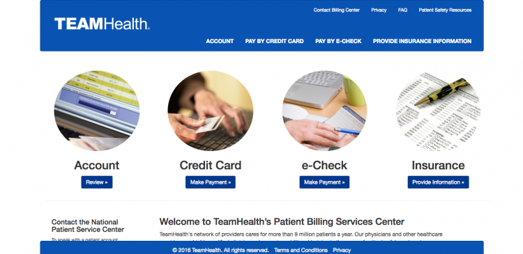TeamHealth Online Bill Payment