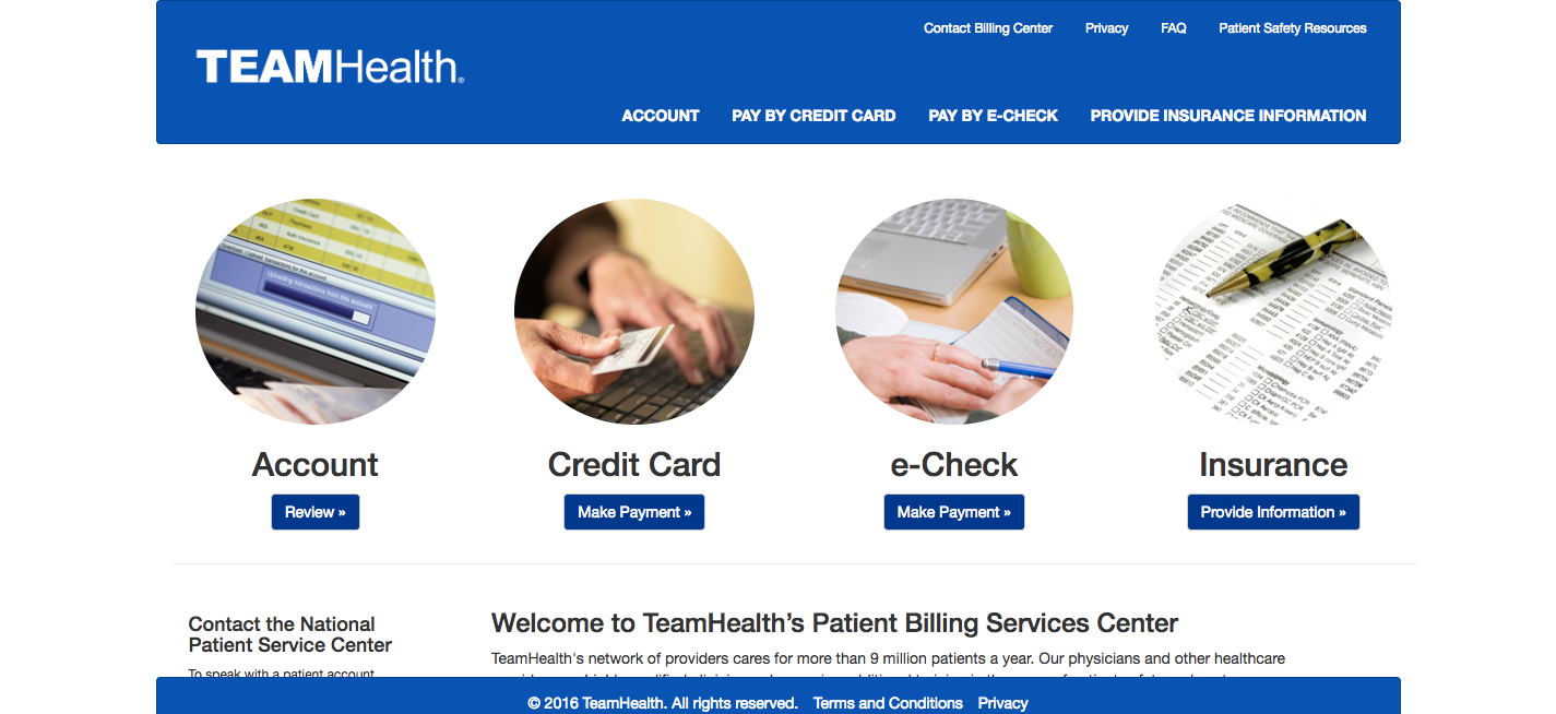 TeamHealth Online Bill Payment