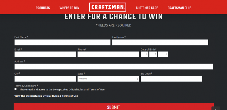 craftsman dream bid sweepstakes logo
