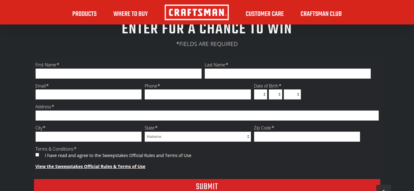 craftsman dream bid sweepstakes
