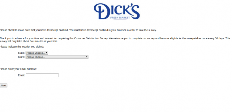 dicks fresh market survey logo