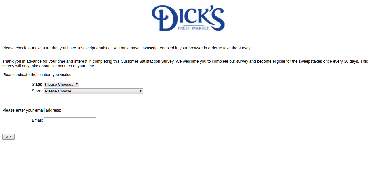 dicks fresh market survey