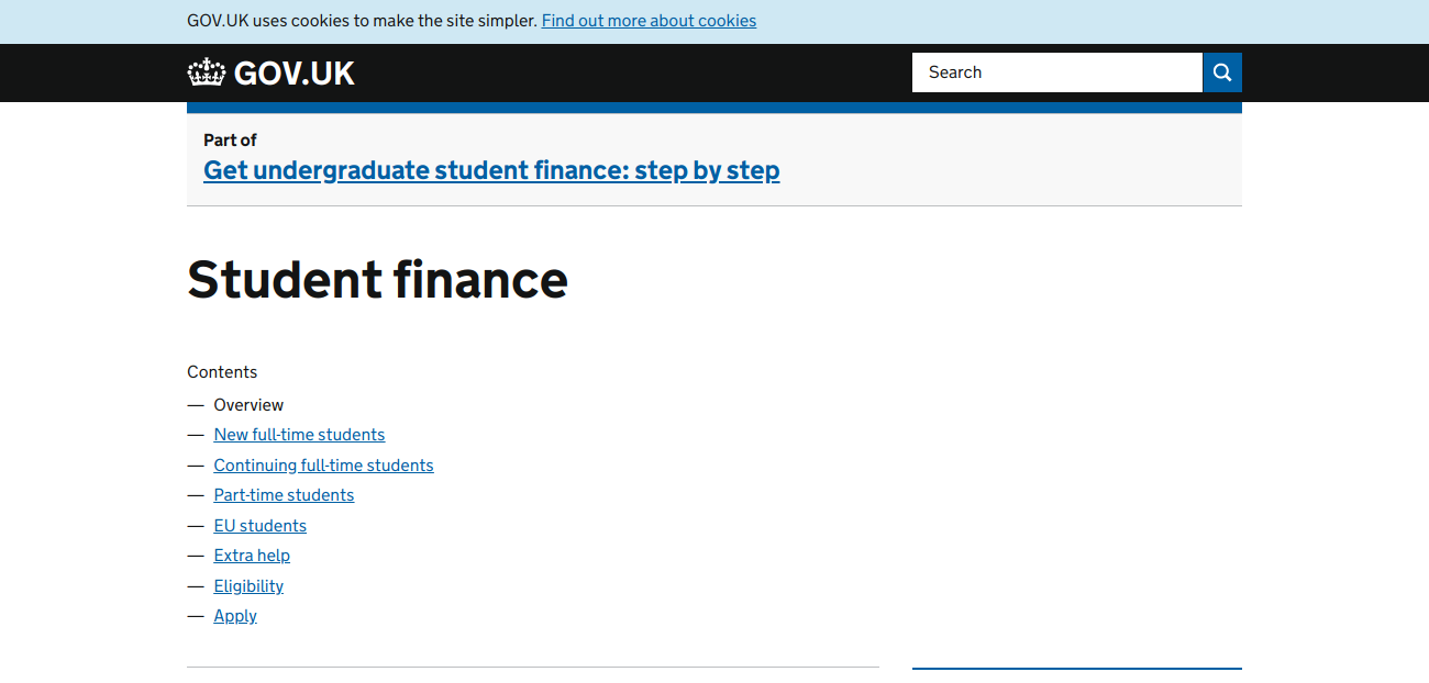 direct gov student finance
