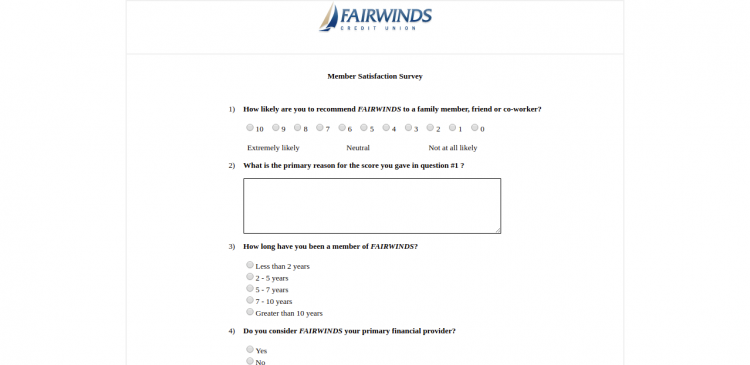 fairwinds credit union survey logo
