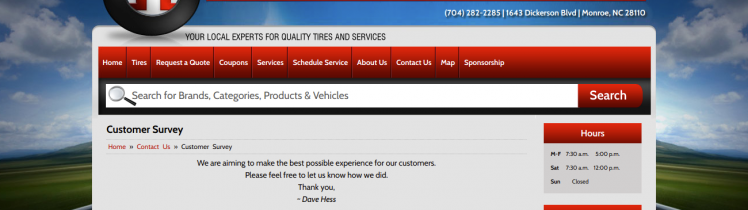 hess tire & automotive survey logo