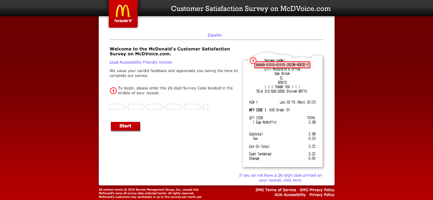 mcdonalds customer survey