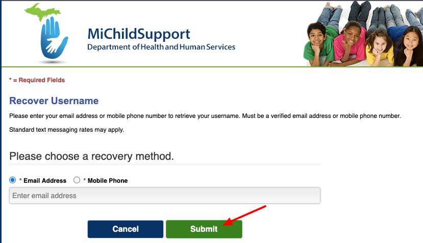 miChildSupport forgot