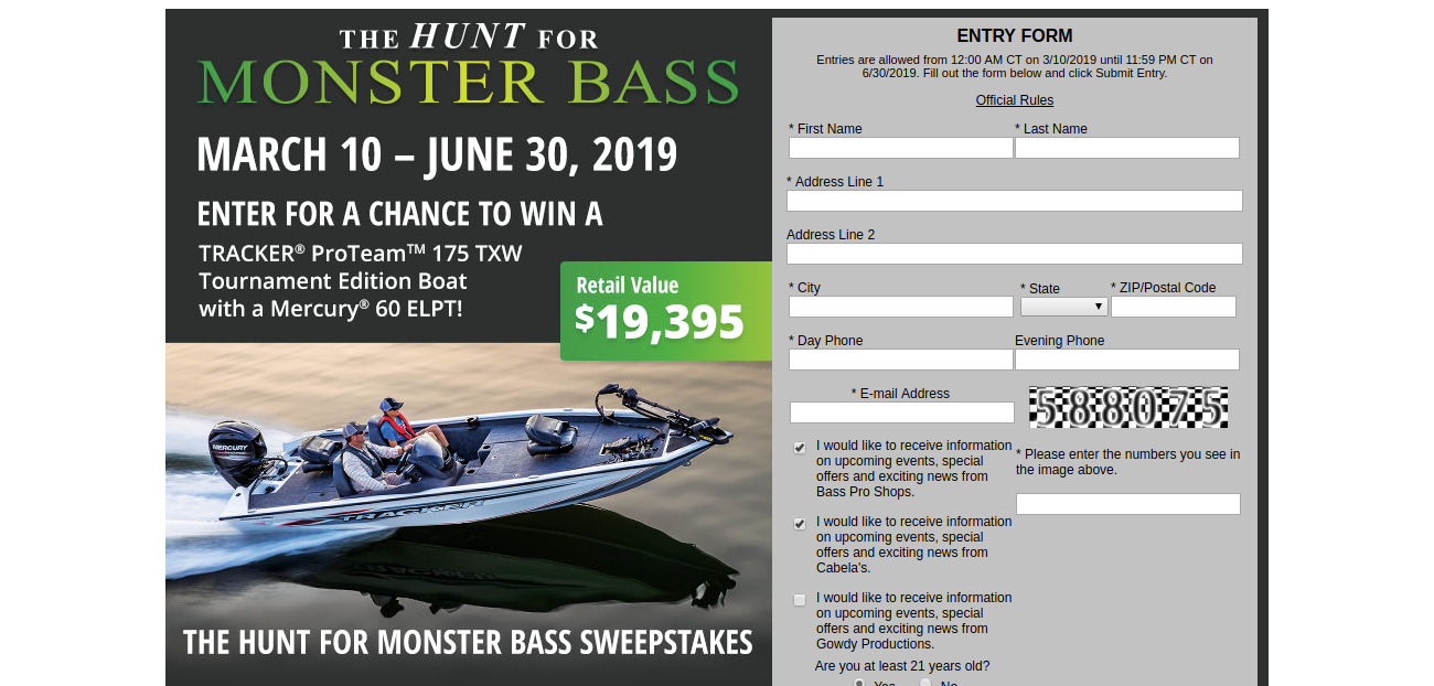 monster bass sweepstakes