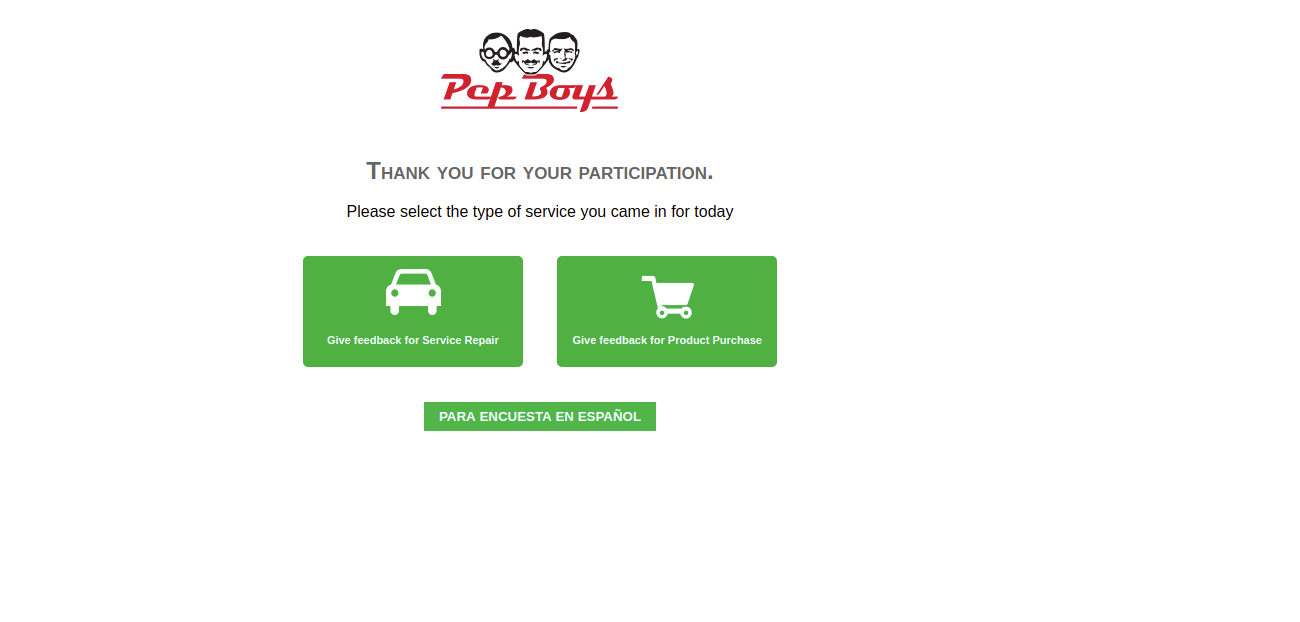 pep boys survey