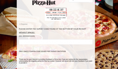 pizza Hut survey logo