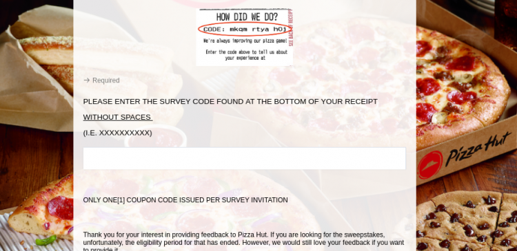 pizza Hut survey logo