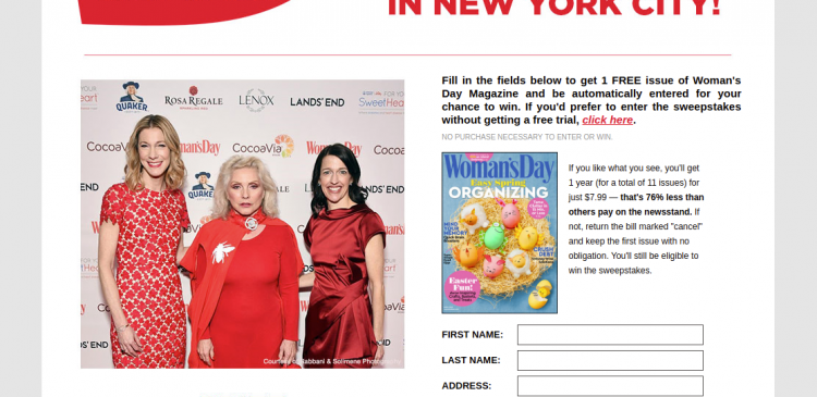 red dress sweeps womens day logo
