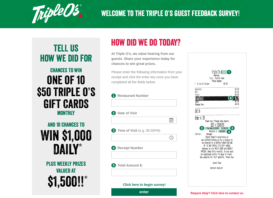 triple o’s survey