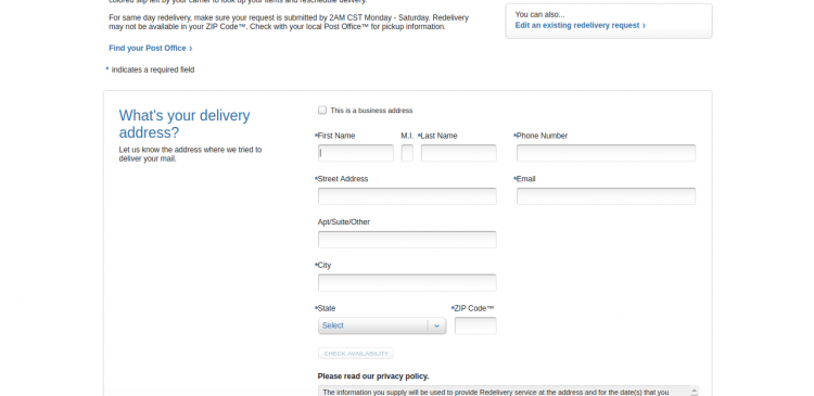 usps redelivery logo