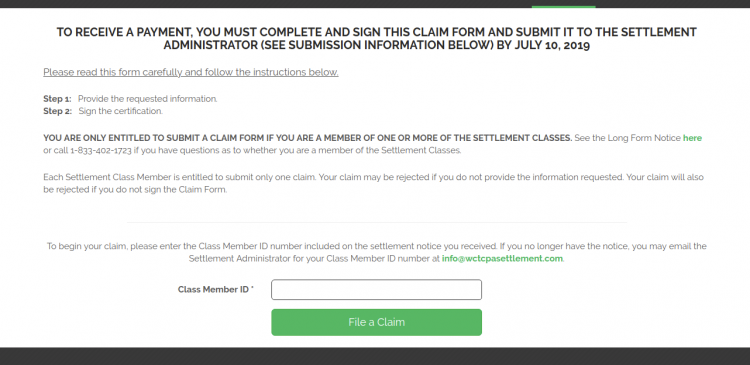 wc tcpa class action settlement logo