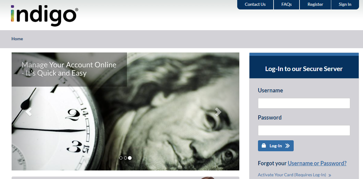 Indigo Credit Card Login
